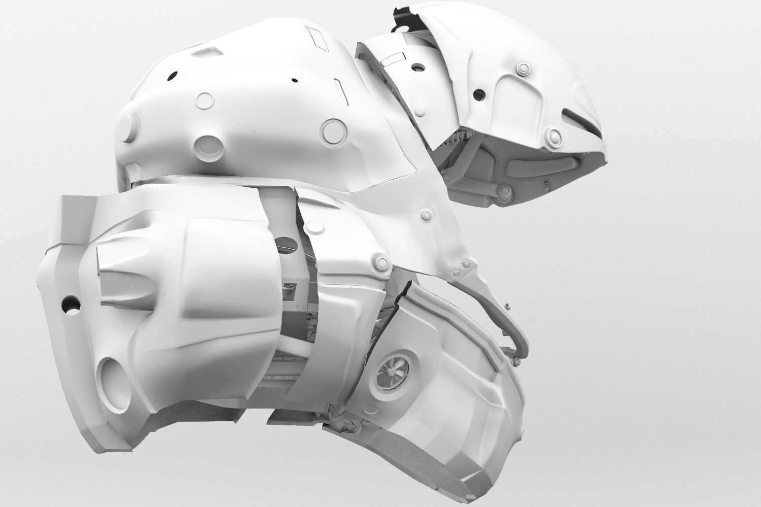 Helmet futuristic 3D model_19