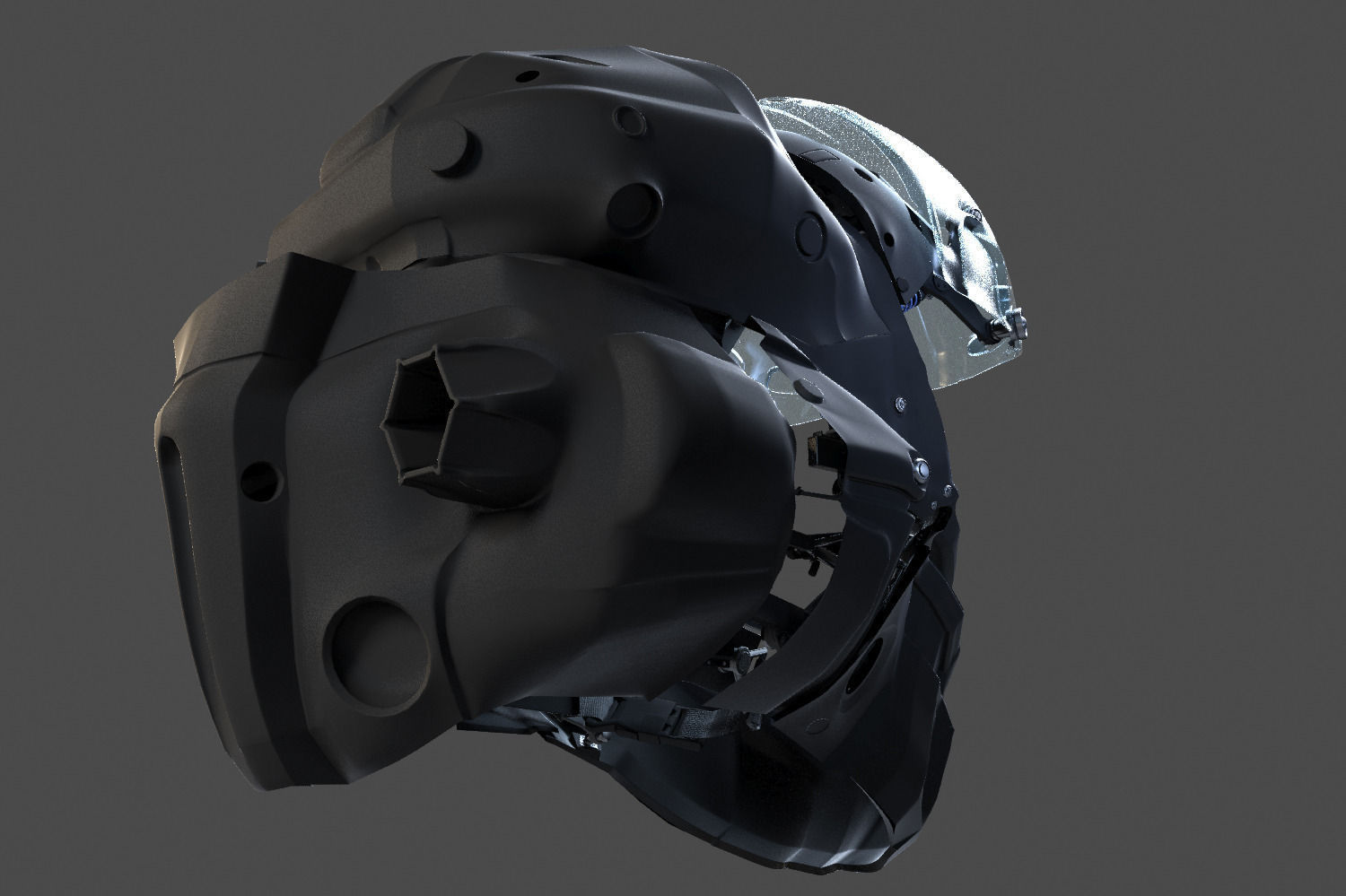 Helmet futuristic 3D model_42