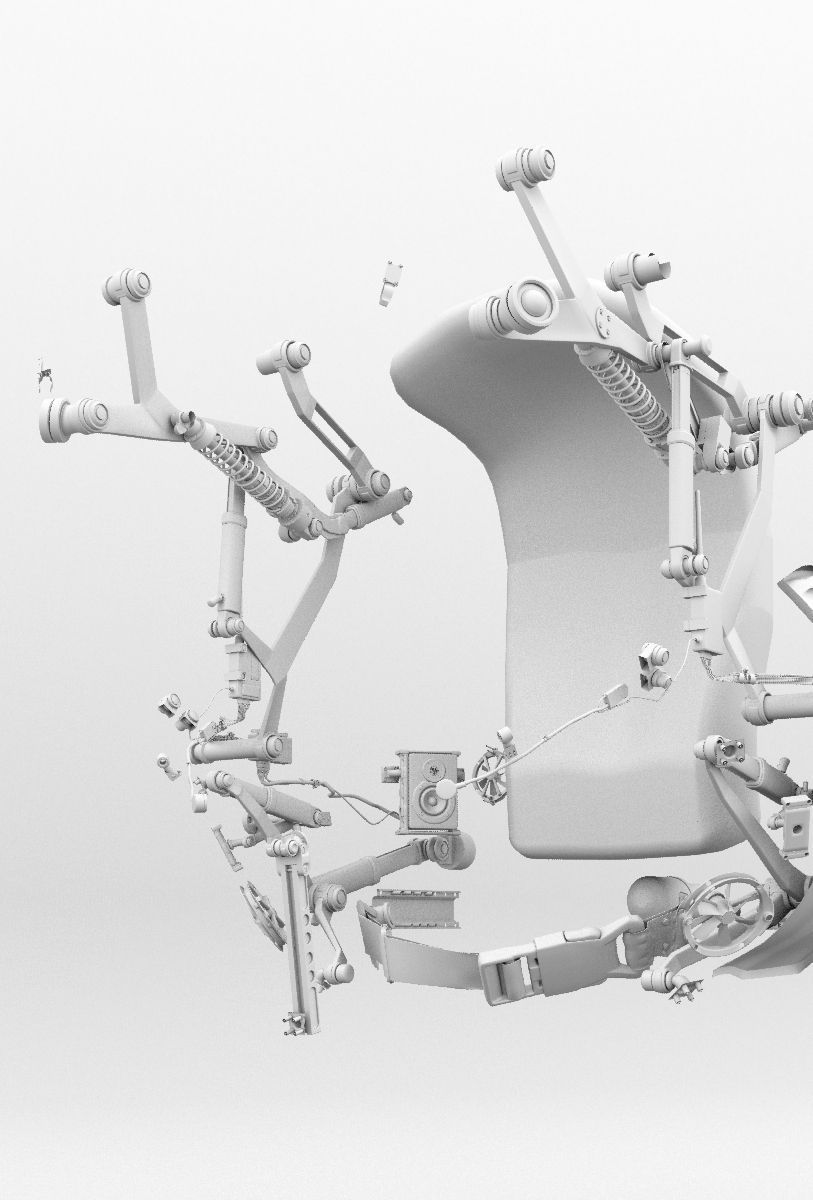 Helmet futuristic 3D model_3