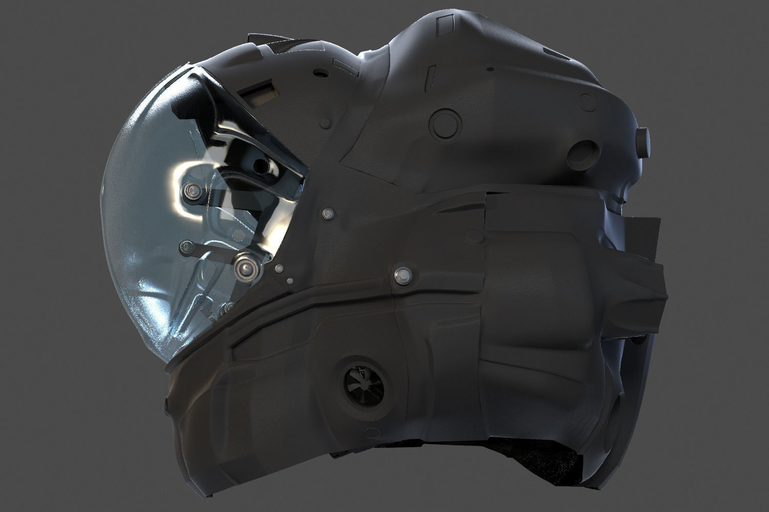Helmet futuristic 3D model_4