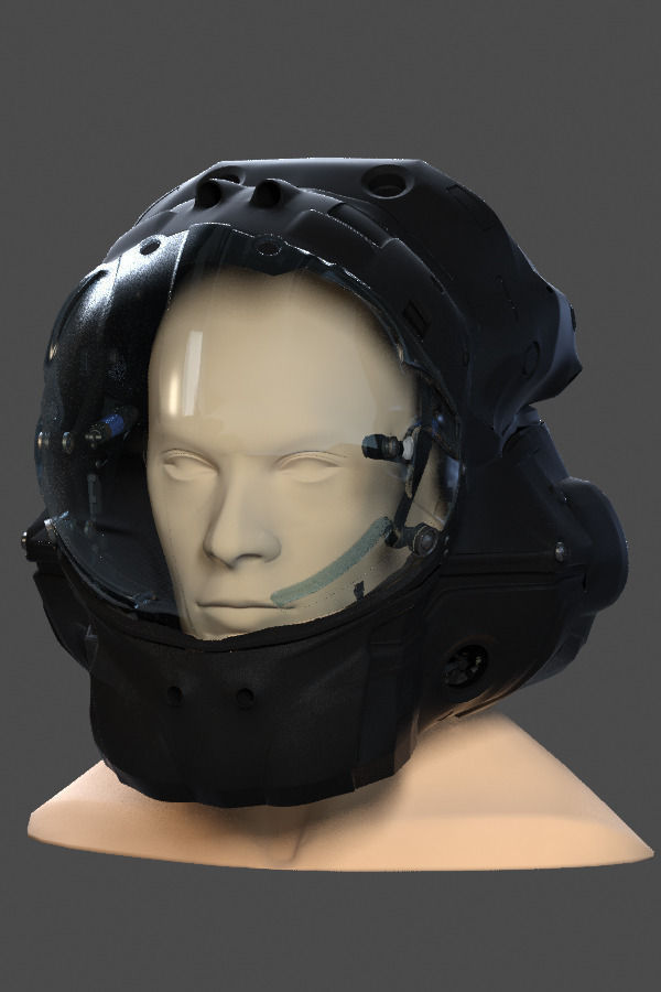 Helmet futuristic 3D model_30