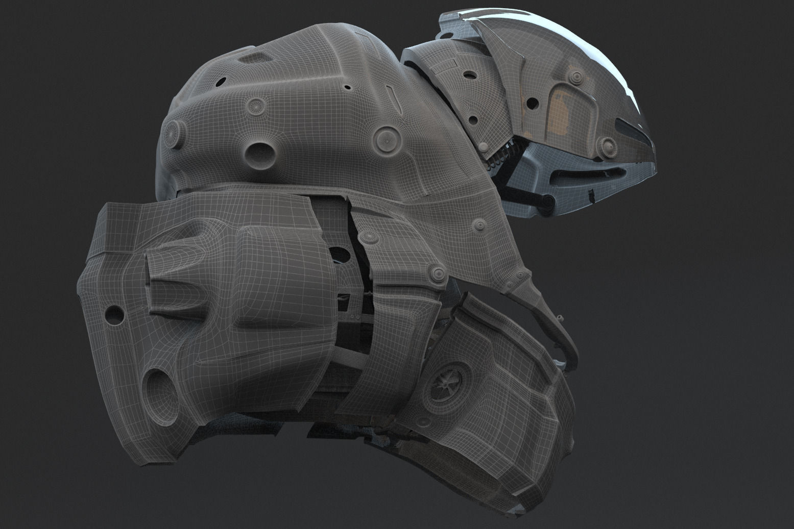 Helmet futuristic 3D model_61