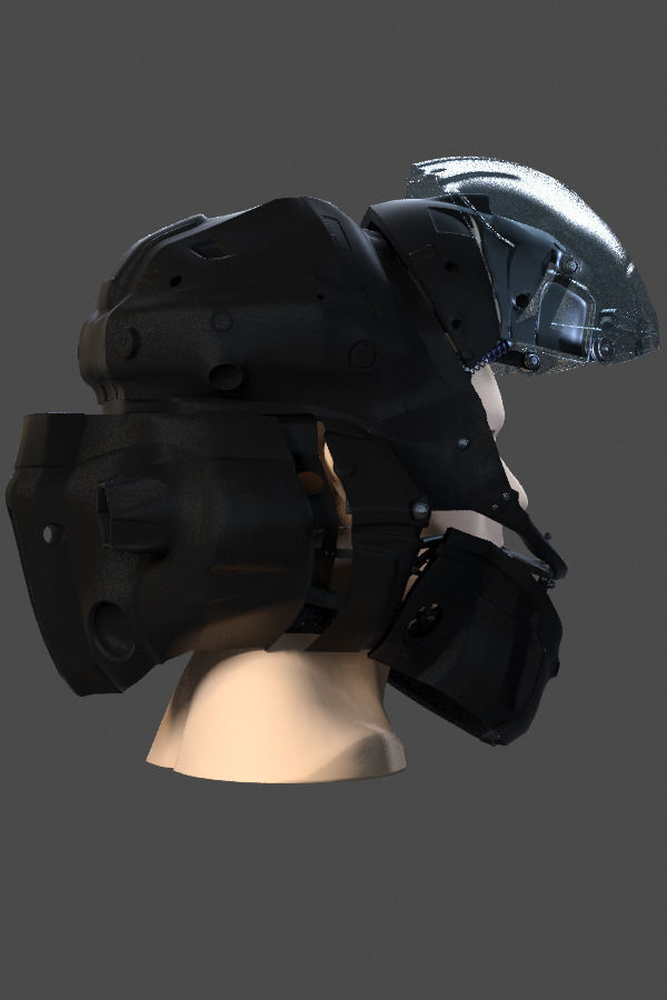 Helmet futuristic 3D model_23
