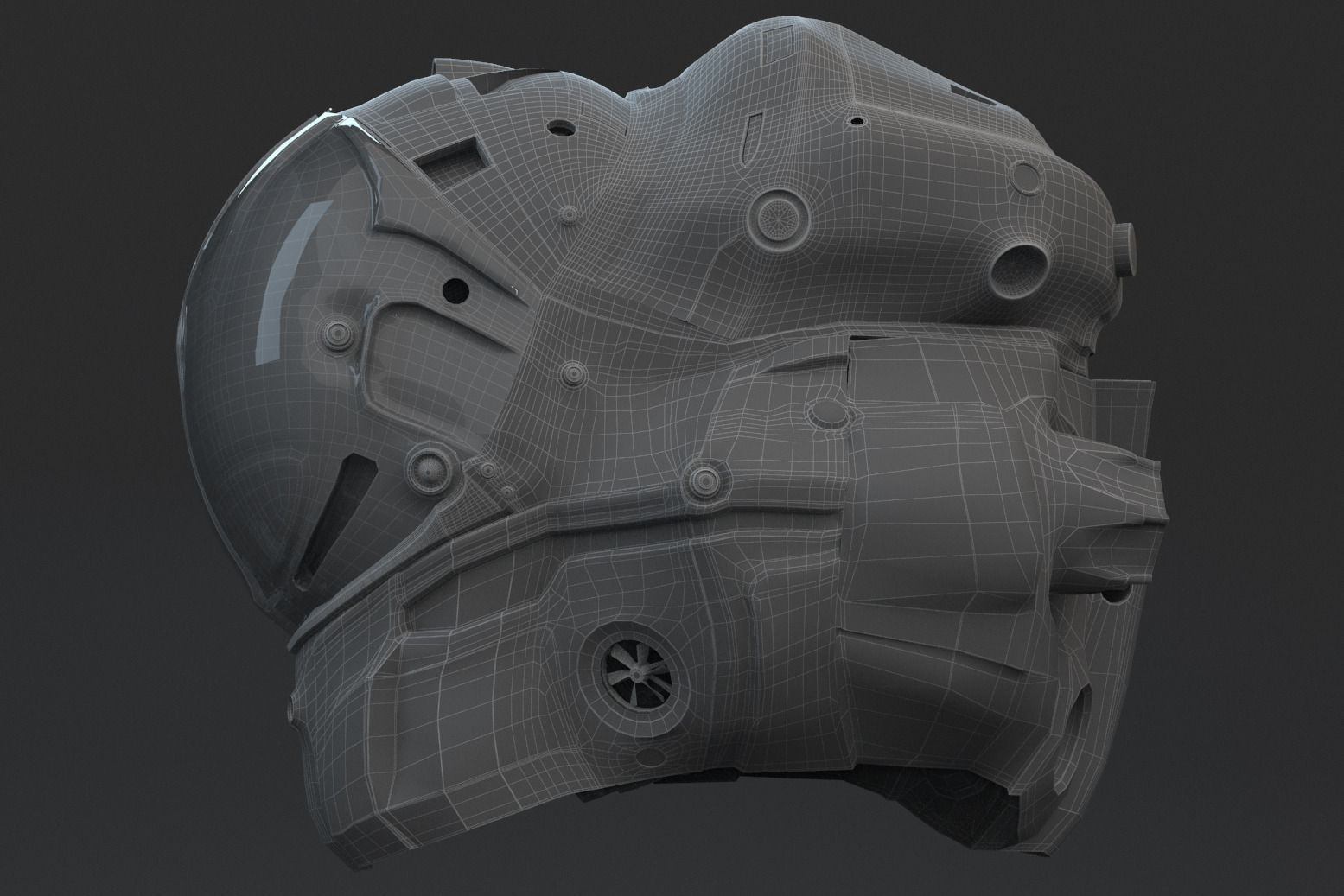 Helmet futuristic 3D model_10
