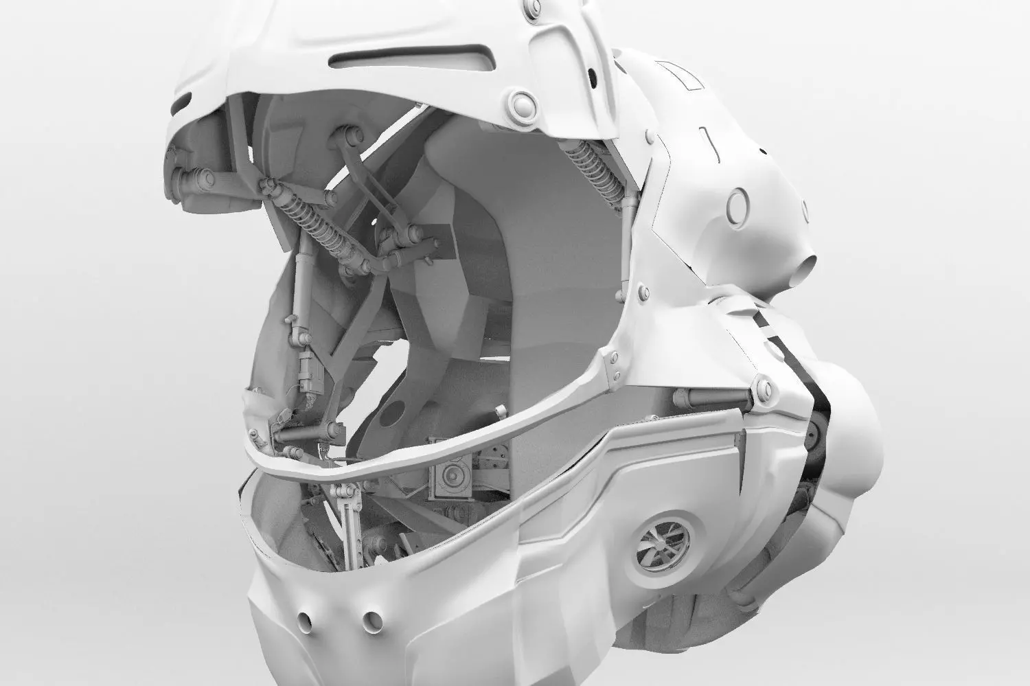 Helmet futuristic 3D model_0