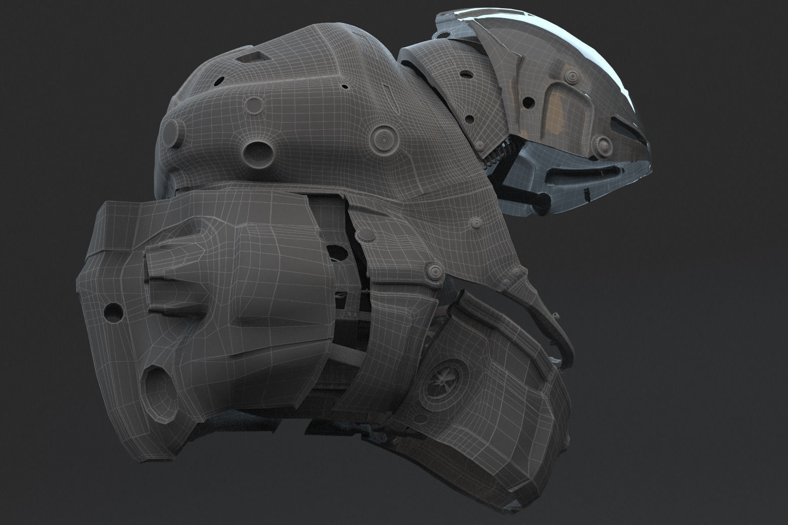 Helmet futuristic 3D model_12