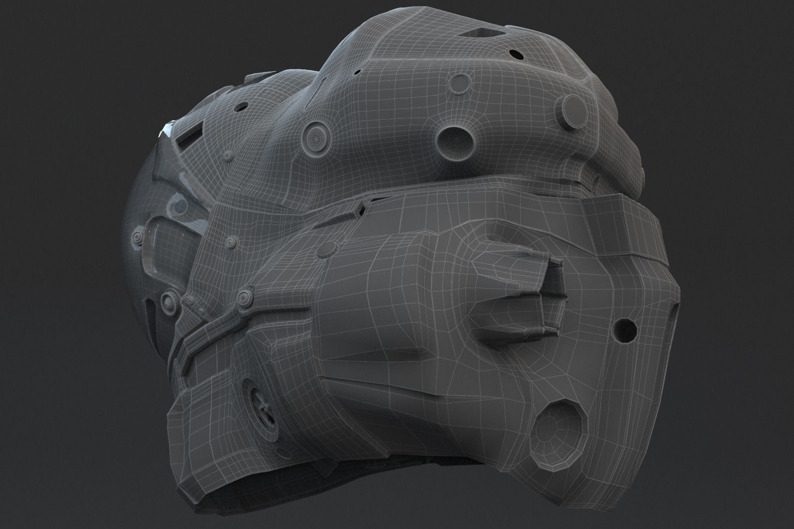 Helmet futuristic 3D model_62