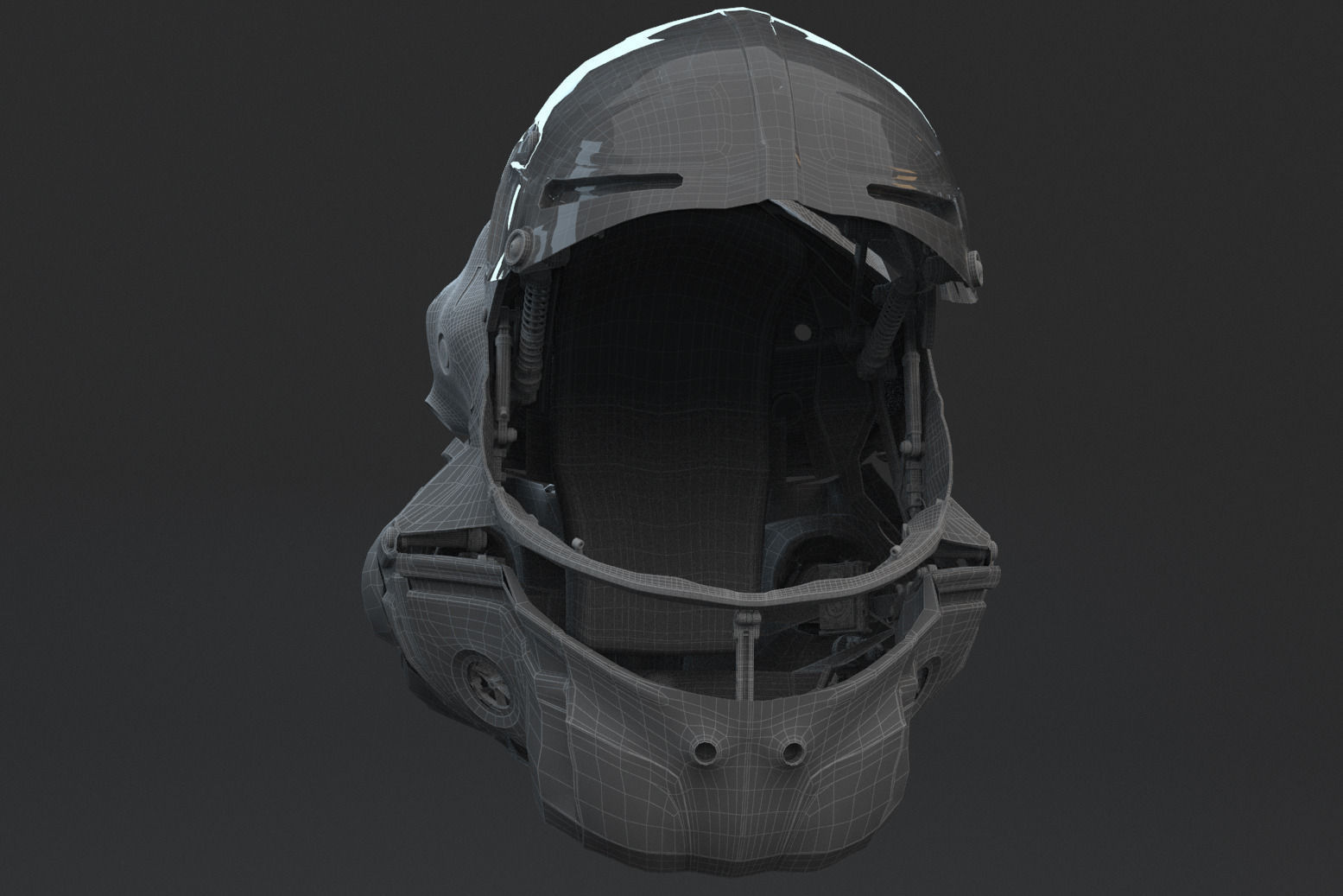 Helmet futuristic 3D model_11