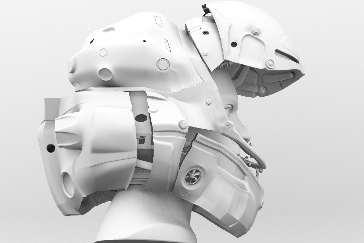 Helmet futuristic 3D model_16