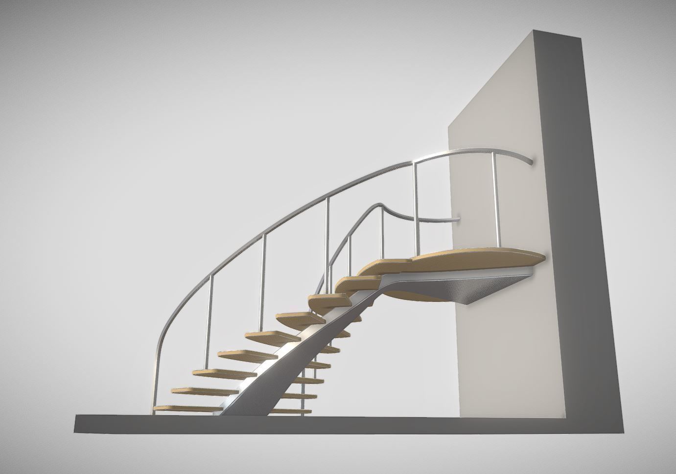 Spiral Staircase High-Poly Version 1 3D model_1