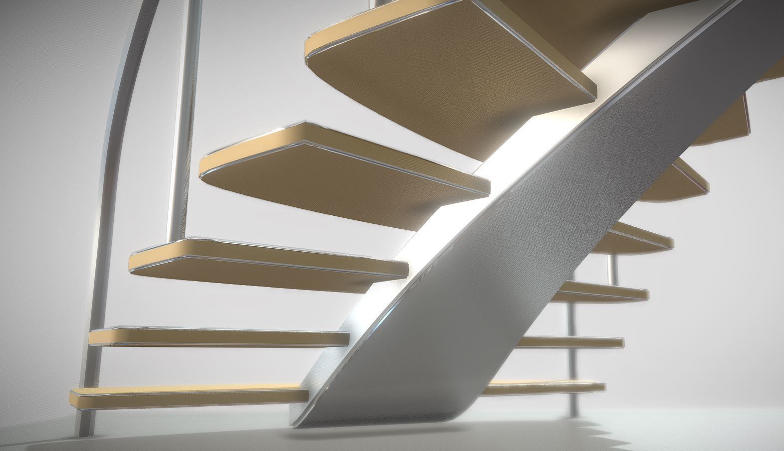 Spiral Staircase High-Poly Version 1 3D model_2