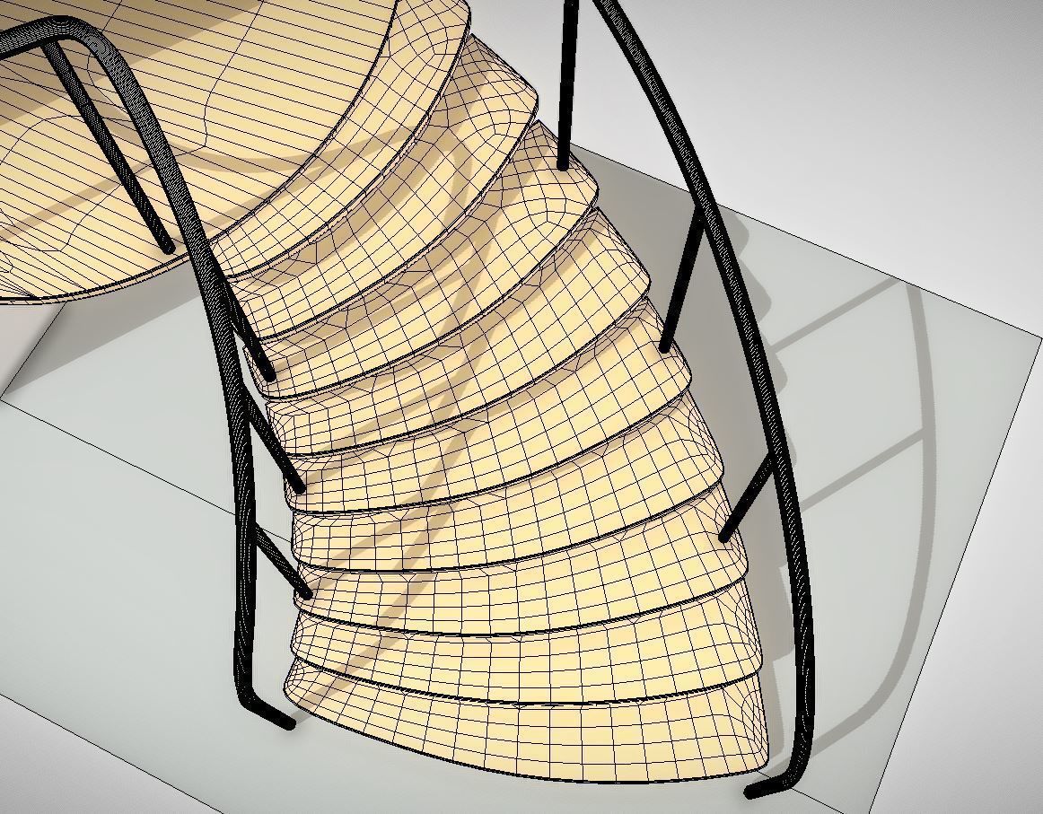 Spiral Staircase High-Poly Version 1 3D model_7