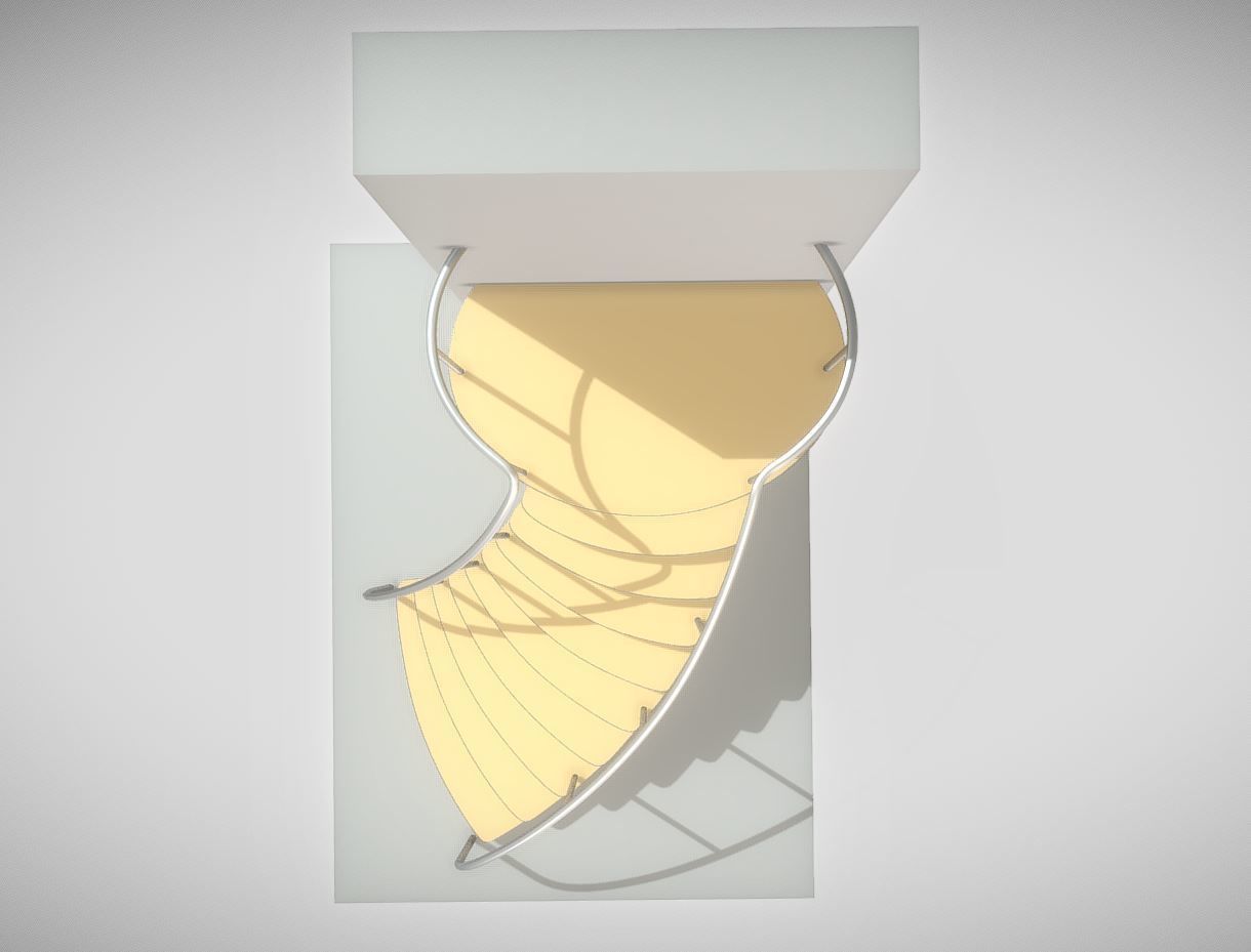 Spiral Staircase High-Poly Version 1 3D model_6