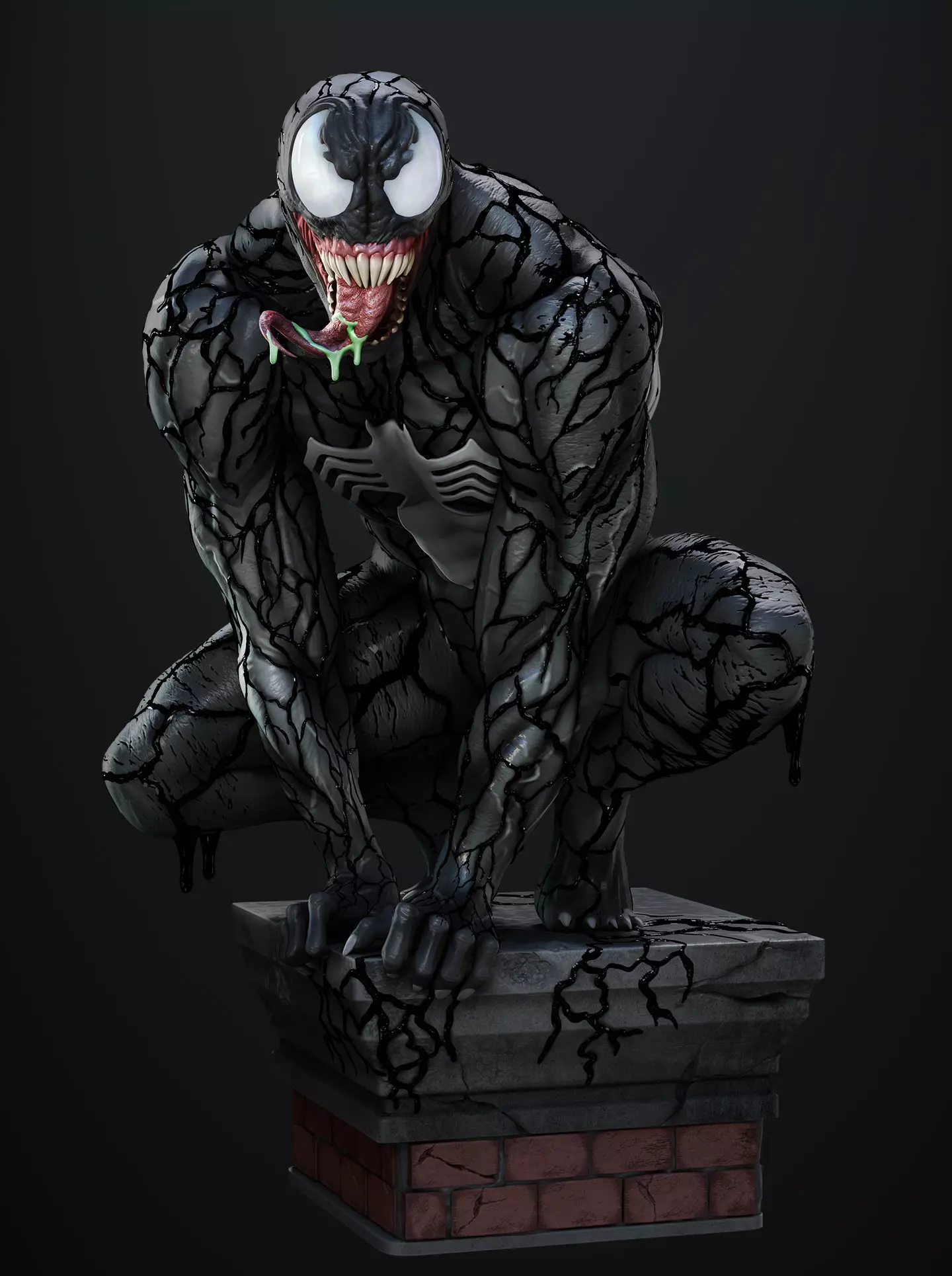 Venom Statue  3D print model_0