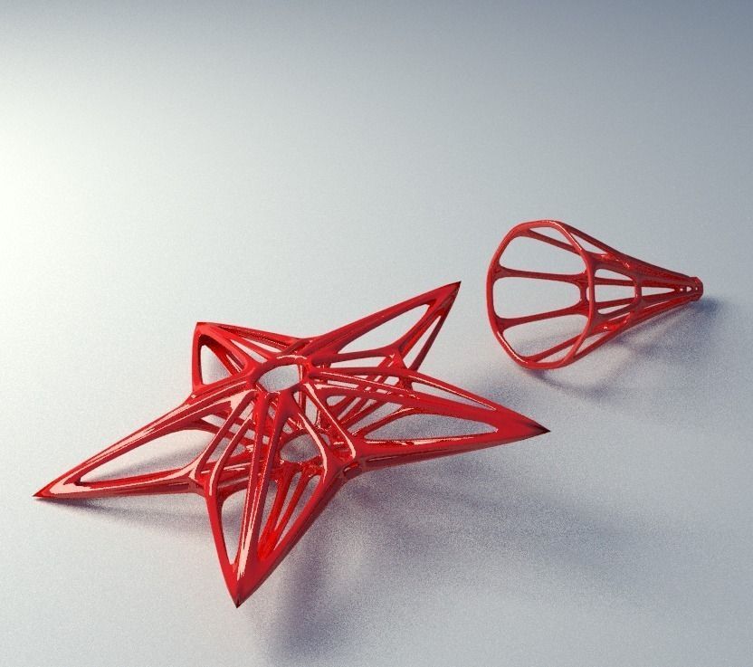 Christmas-tree star decoration 3D print model_3