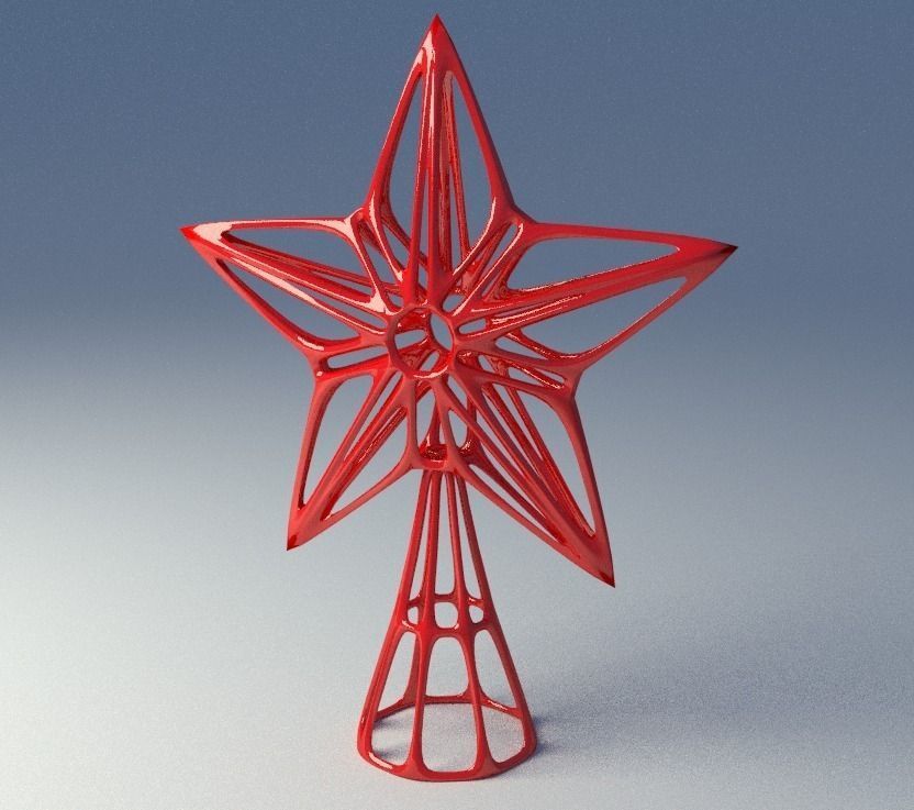 Christmas-tree star decoration 3D print model_0