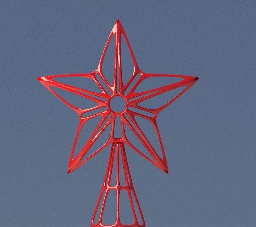 Christmas-tree star decoration 3D print model_1