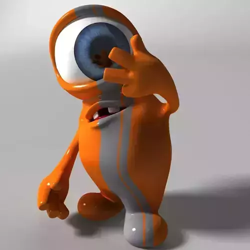 Orange Monster Rigged Low-poly 3D model