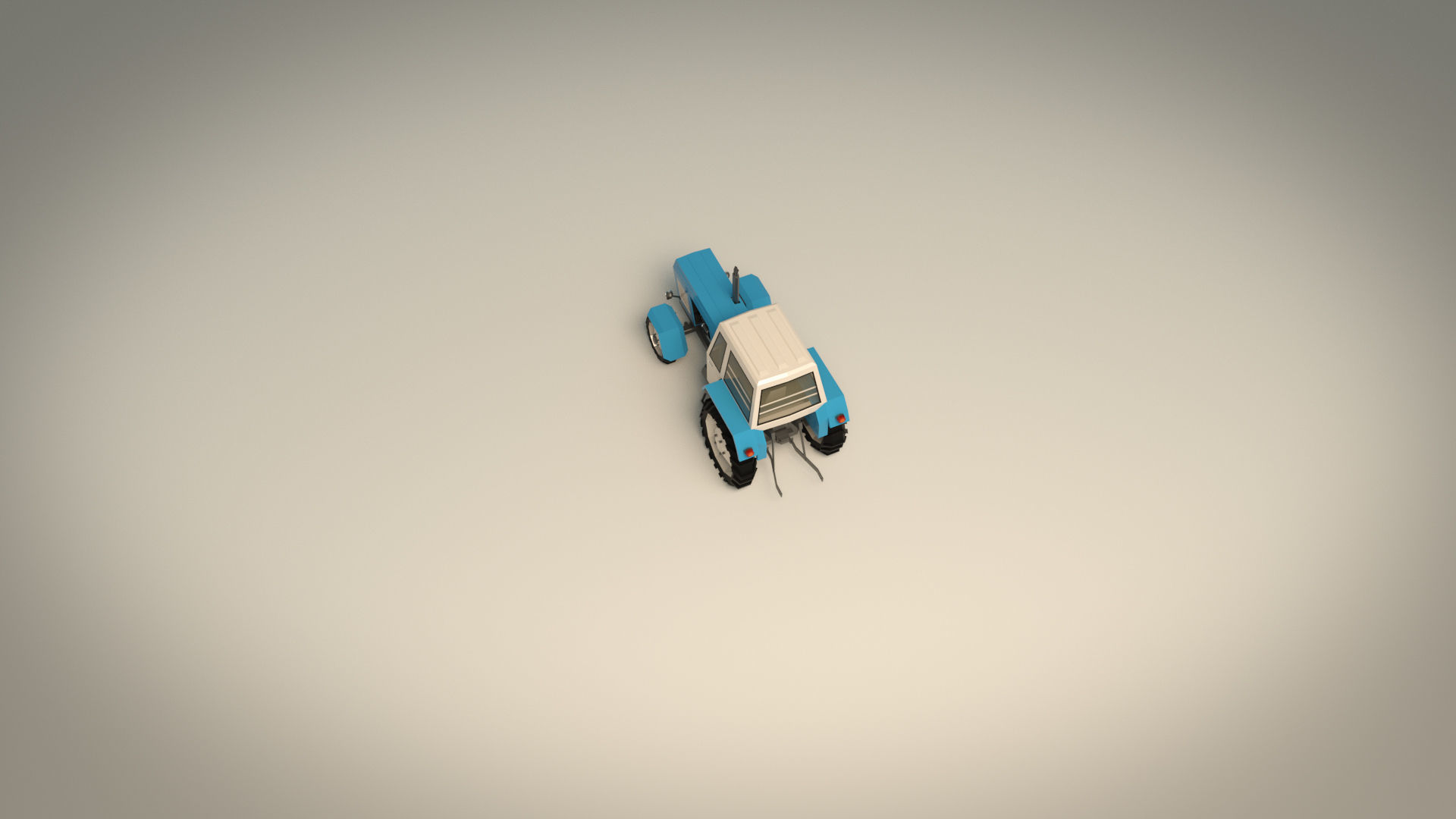 Low Poly Tractor 02 Low-poly 3D model_7