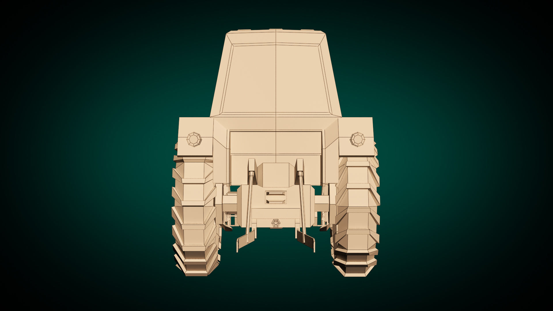 Low Poly Tractor 02 Low-poly 3D model_18