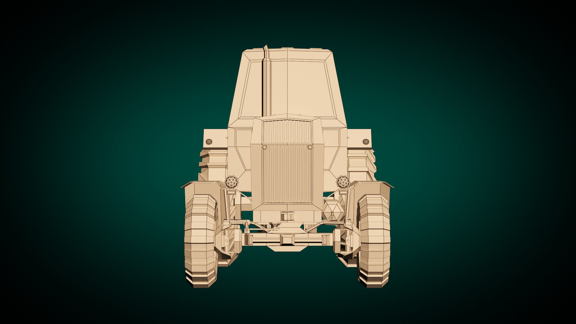 Low Poly Tractor 02 Low-poly 3D model_16