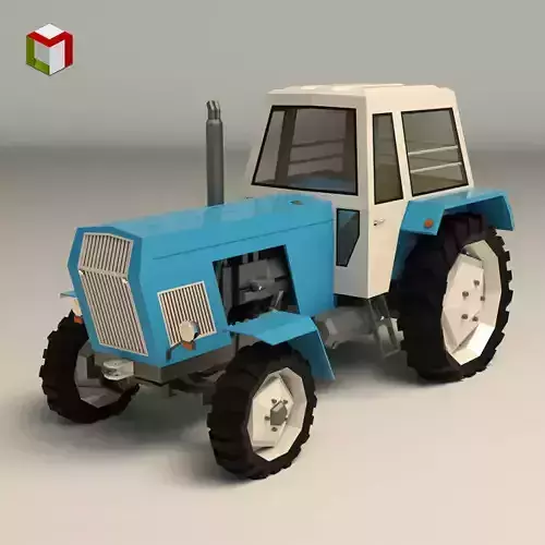 Low Poly Tractor 02 Low-poly 3D model Low Poly Tractor 02 Low-poly 3D model