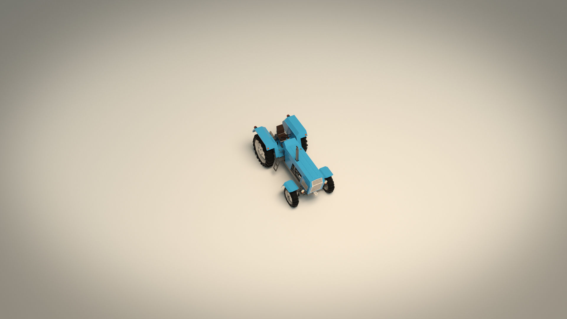 Low Poly Tractor 02 Low-poly 3D model_10