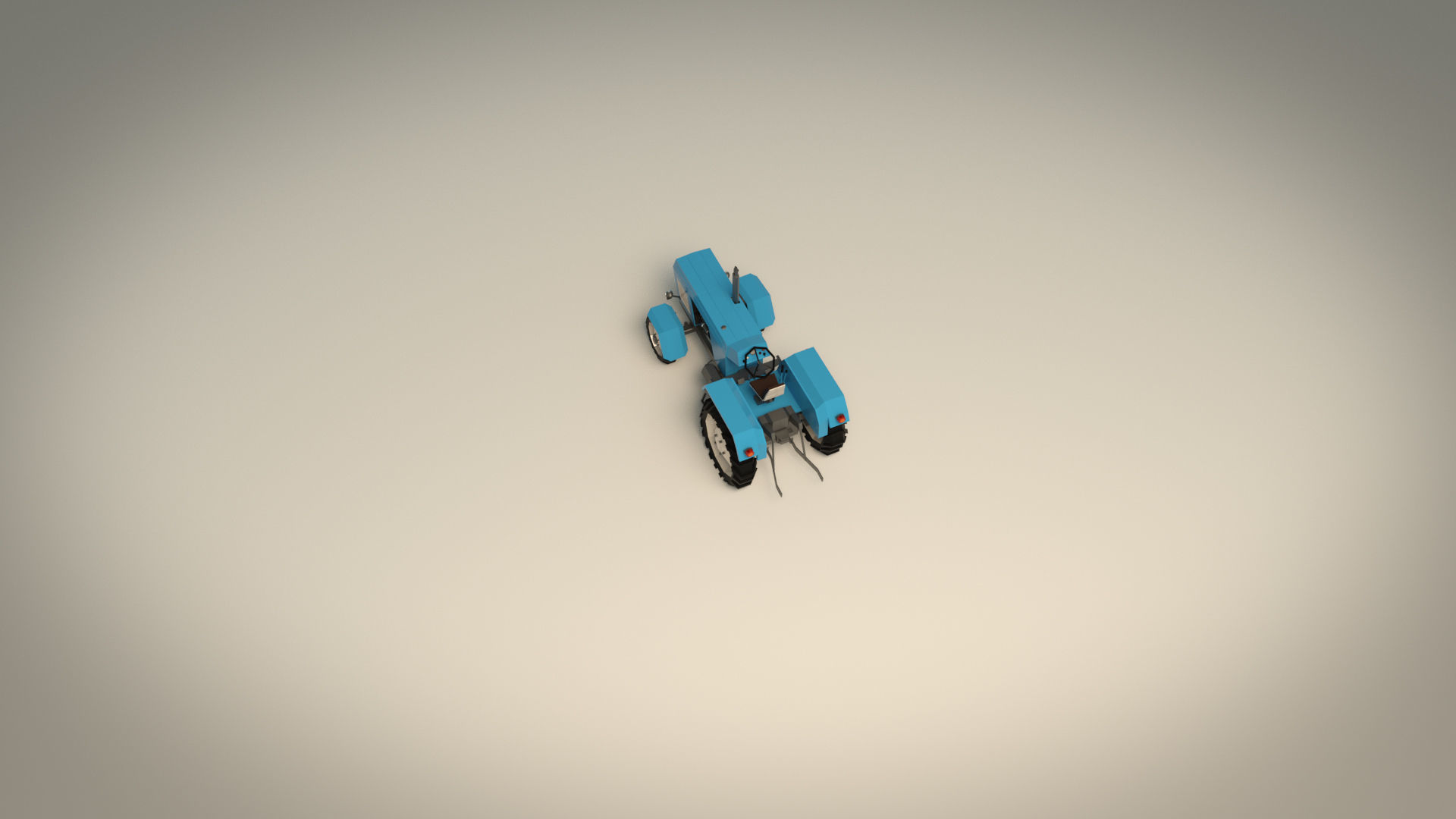 Low Poly Tractor 02 Low-poly 3D model_8