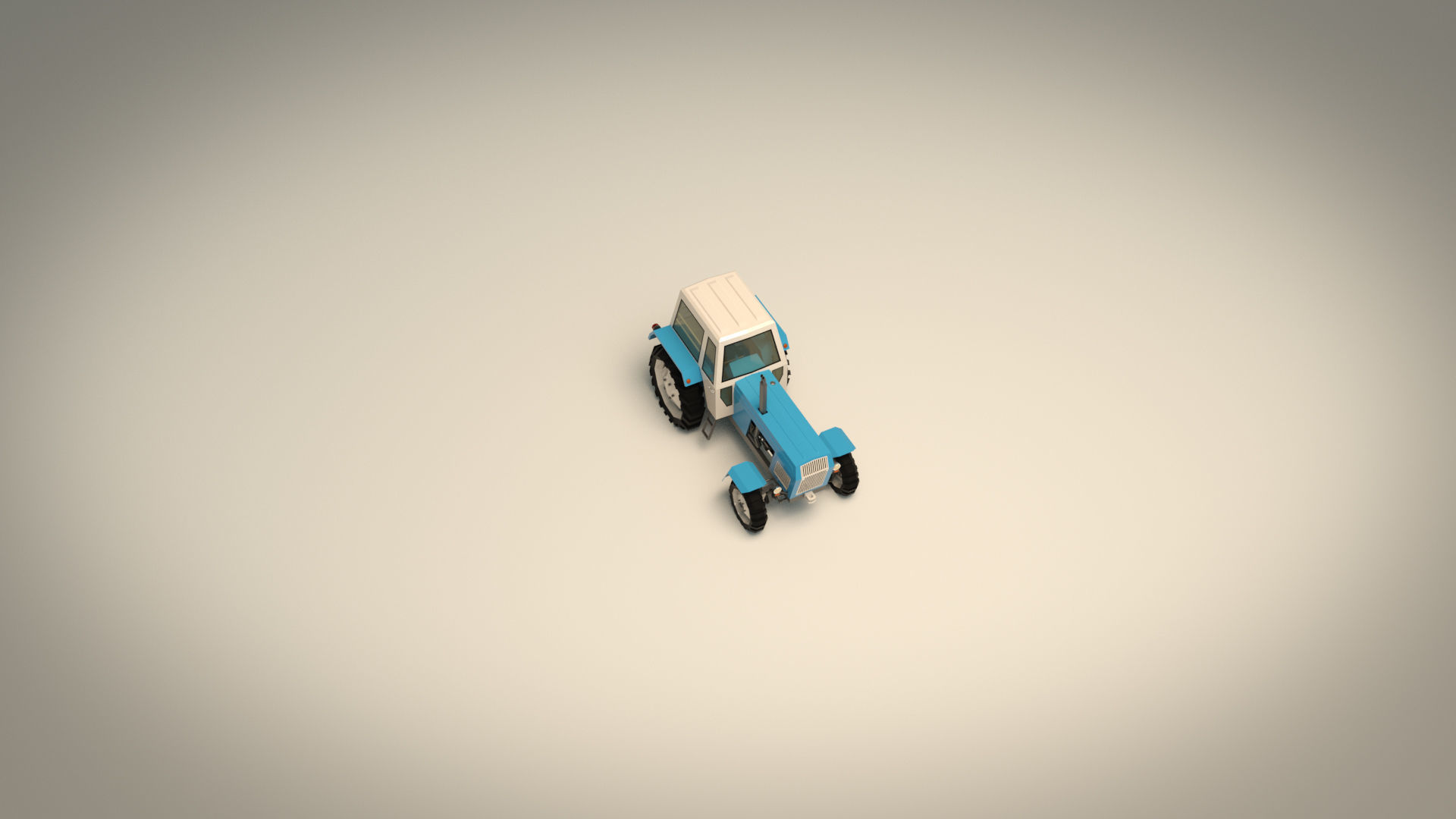 Low Poly Tractor 02 Low-poly 3D model_9