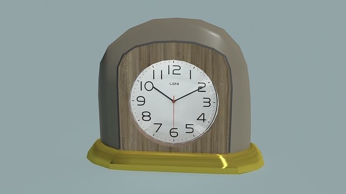 Counterclockwise standing clock Low-poly 3D model