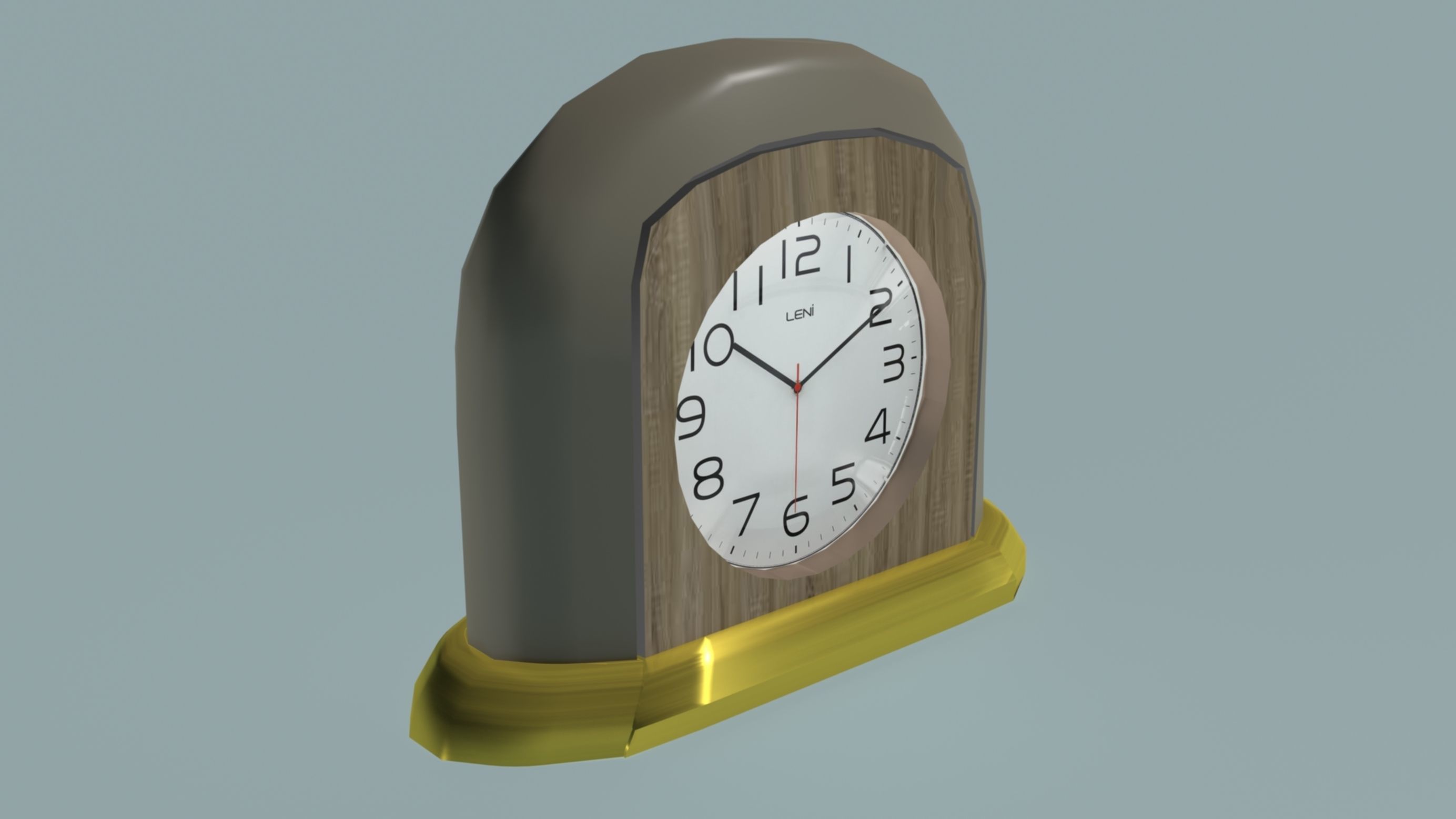 Counterclockwise standing clock Low-poly 3D model_4