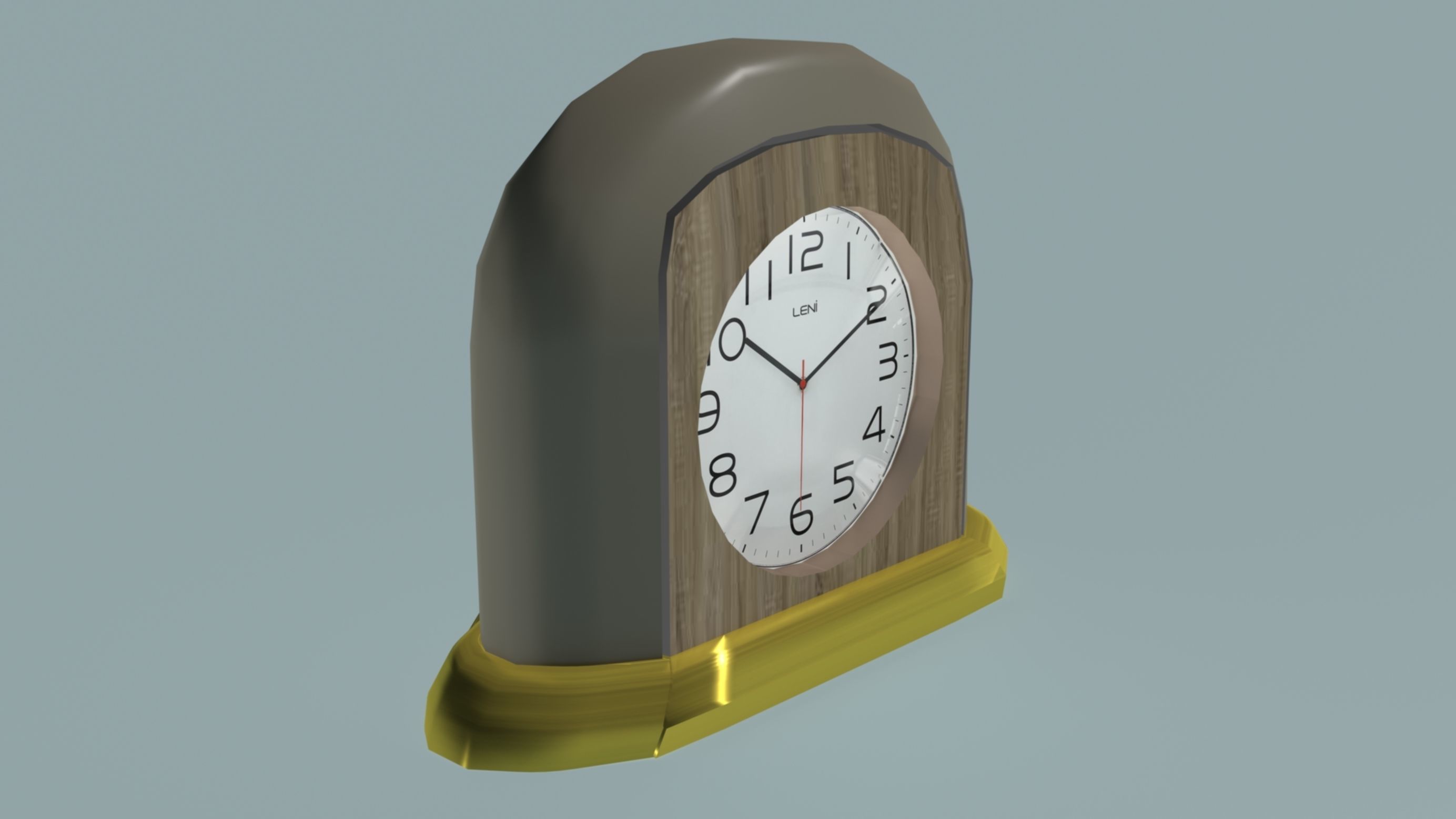 Counterclockwise standing clock Low-poly 3D model_2