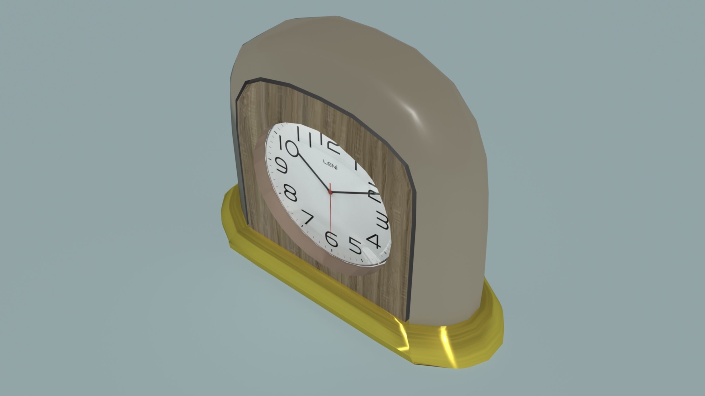 Counterclockwise standing clock Low-poly 3D model_1