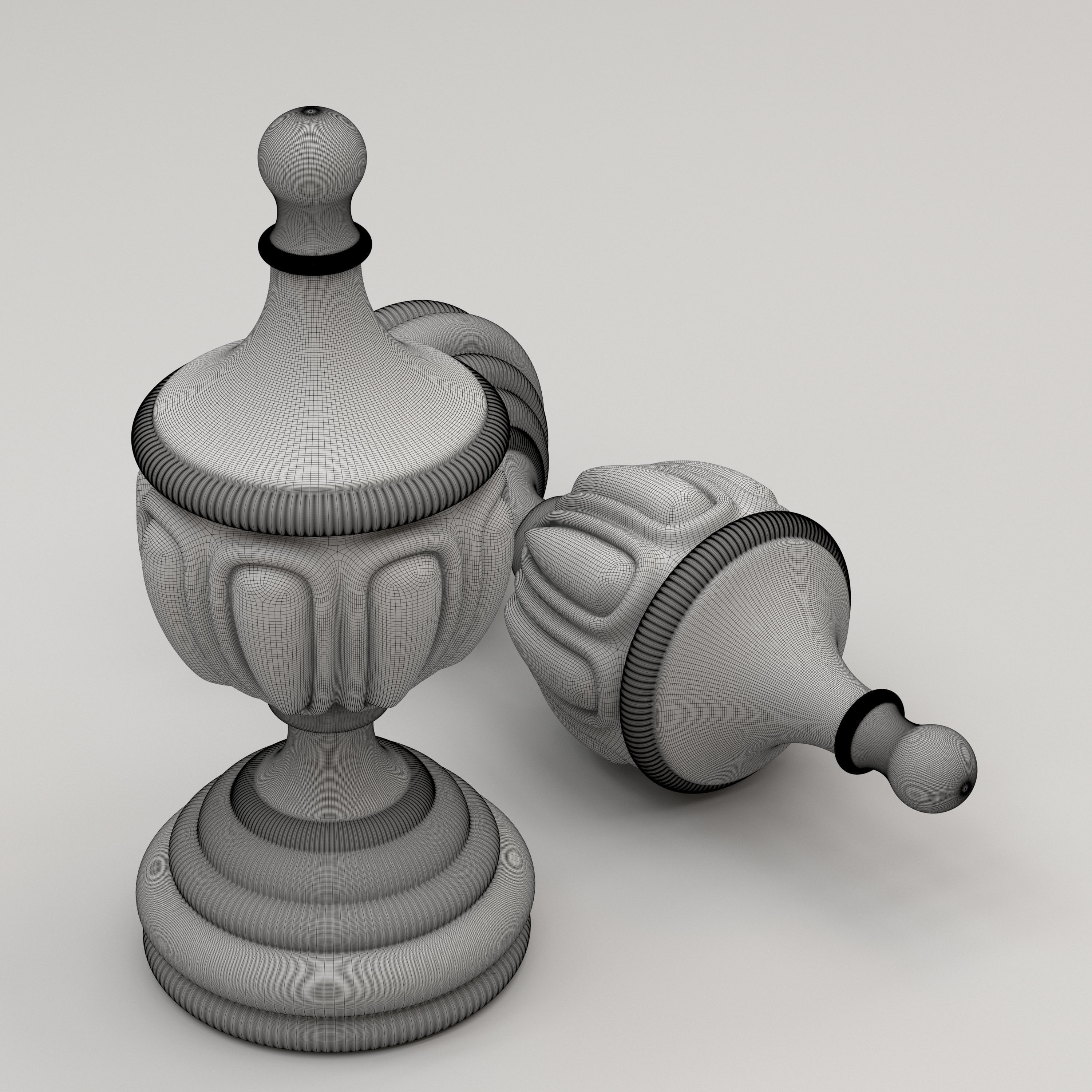 Carved Finial 3D model_5