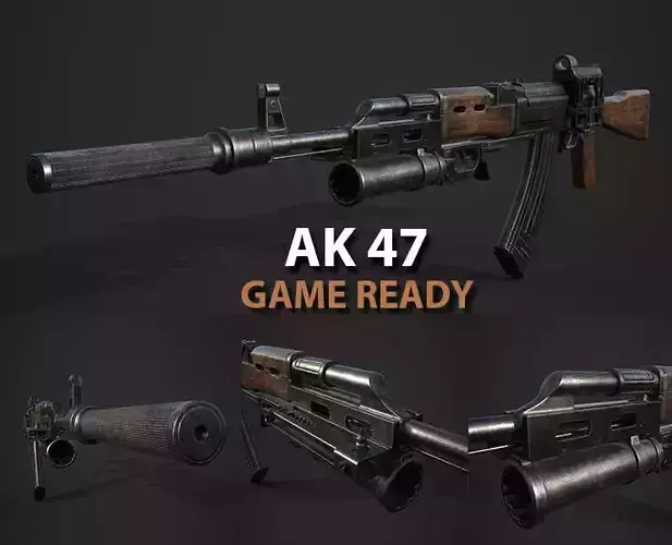 Ak47 gun  Low-poly 3D model