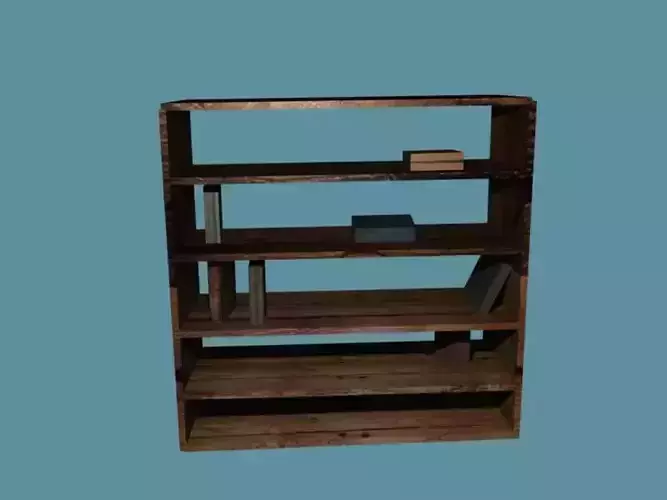 Shelf wooden with books