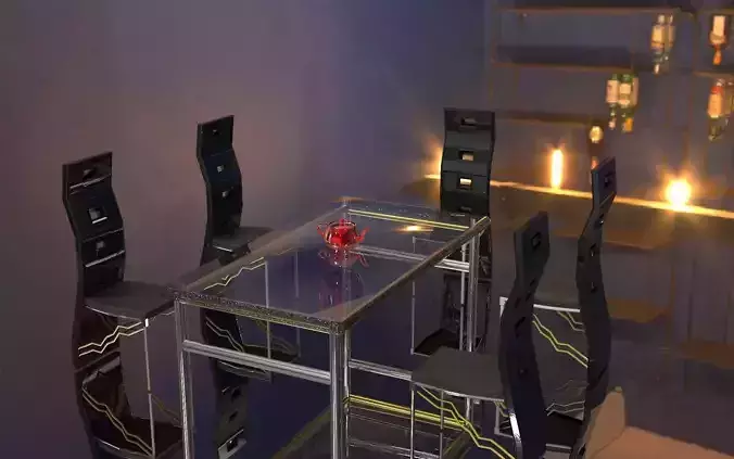   Modern Glass Table and chairs 