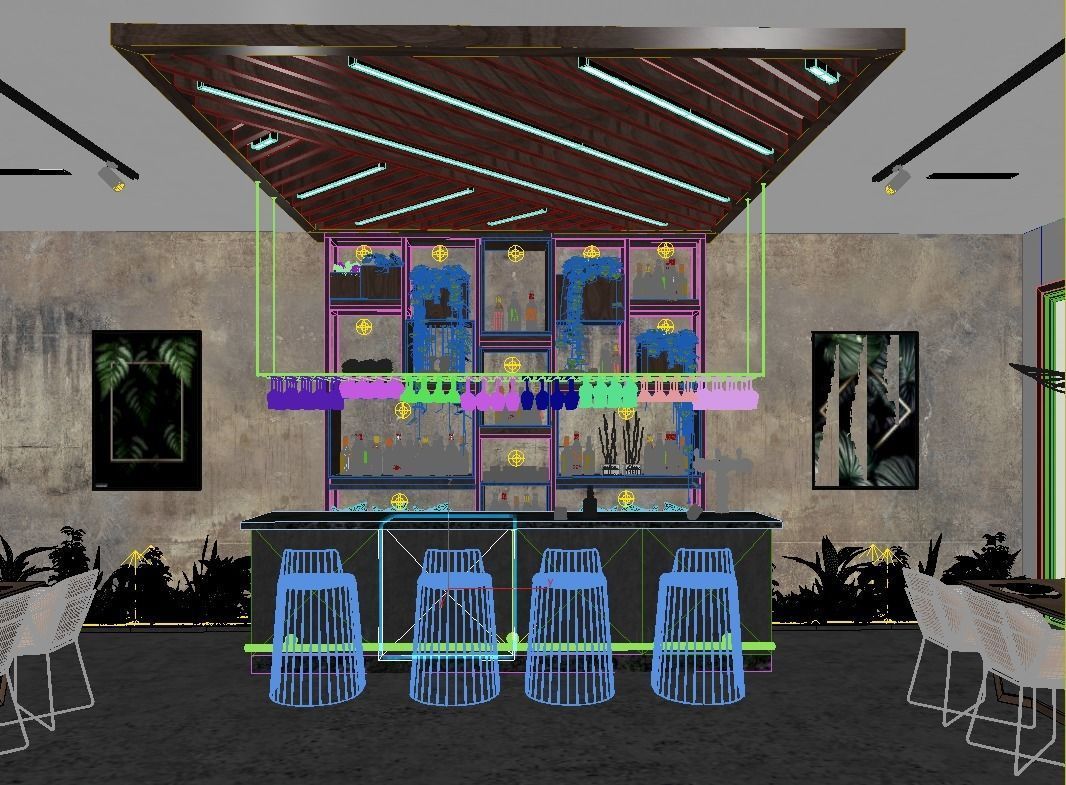 cafe restaurant full complete 3D model_7