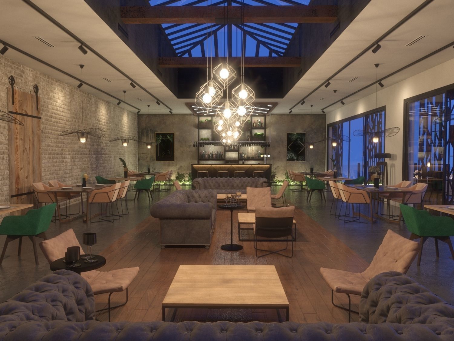 cafe restaurant full complete 3D model_1