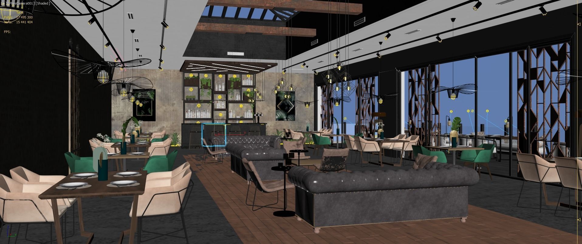 cafe restaurant full complete 3D model_10