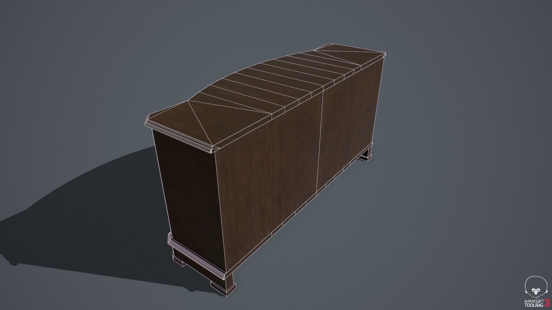 Old sideboard PBR Low-poly 3D model_6