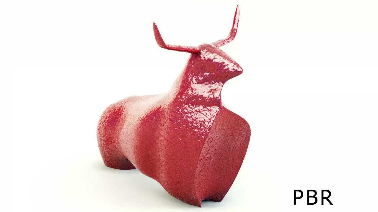 Stylised Bull Sculpture 3D model