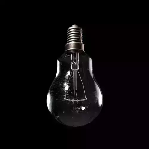 Old Scratched Lightbulb 3D Model