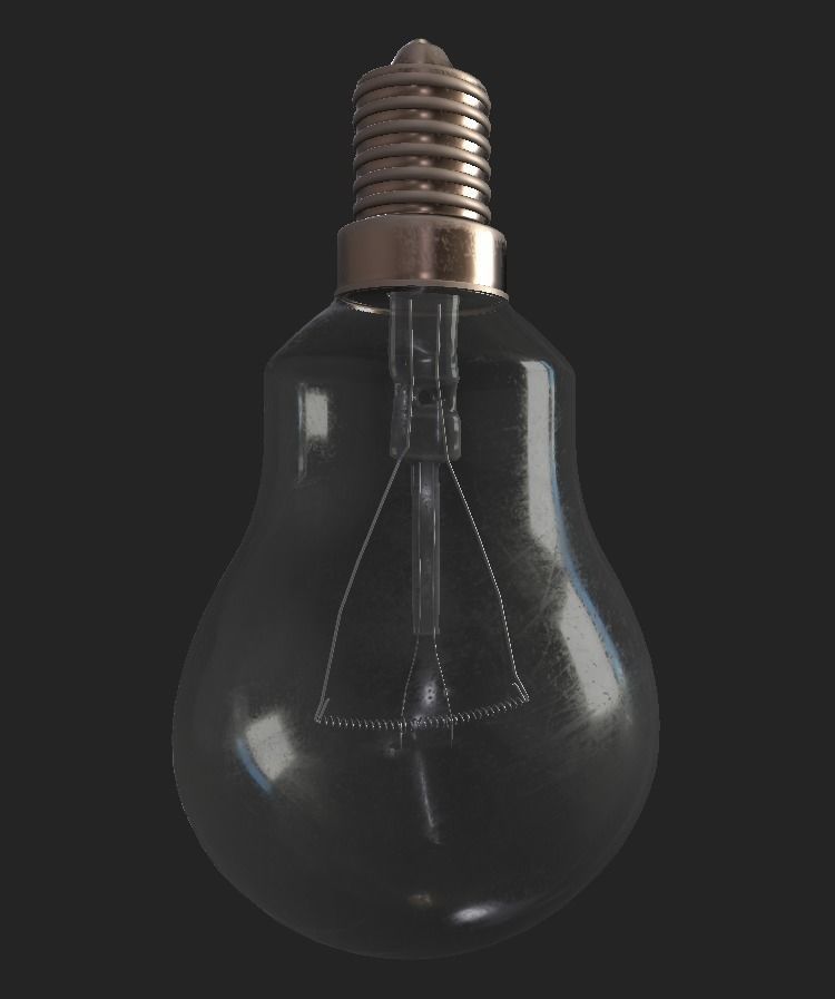 Old Scratched Lightbulb 3D Model 3D model_2