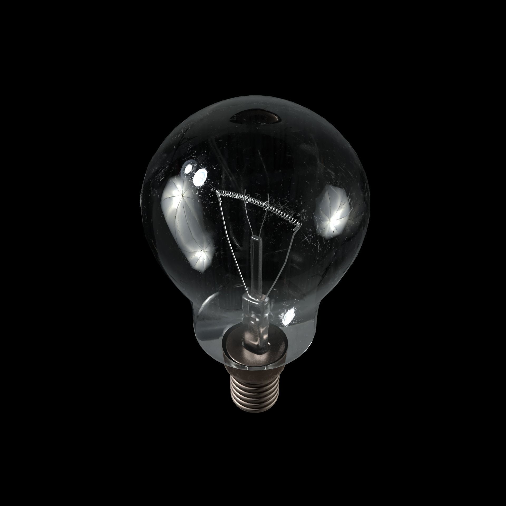 Old Scratched Lightbulb 3D Model 3D model_1