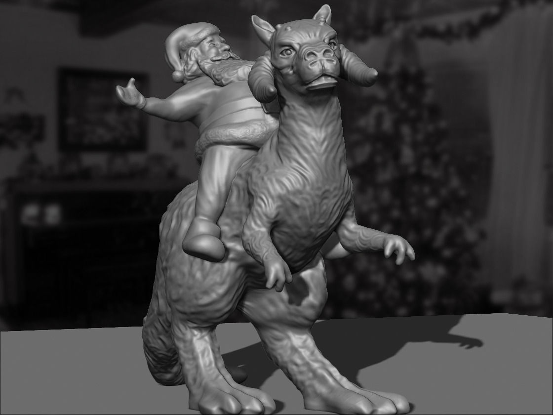 Santa on Tautanus for 3D print Free 3D print model_1