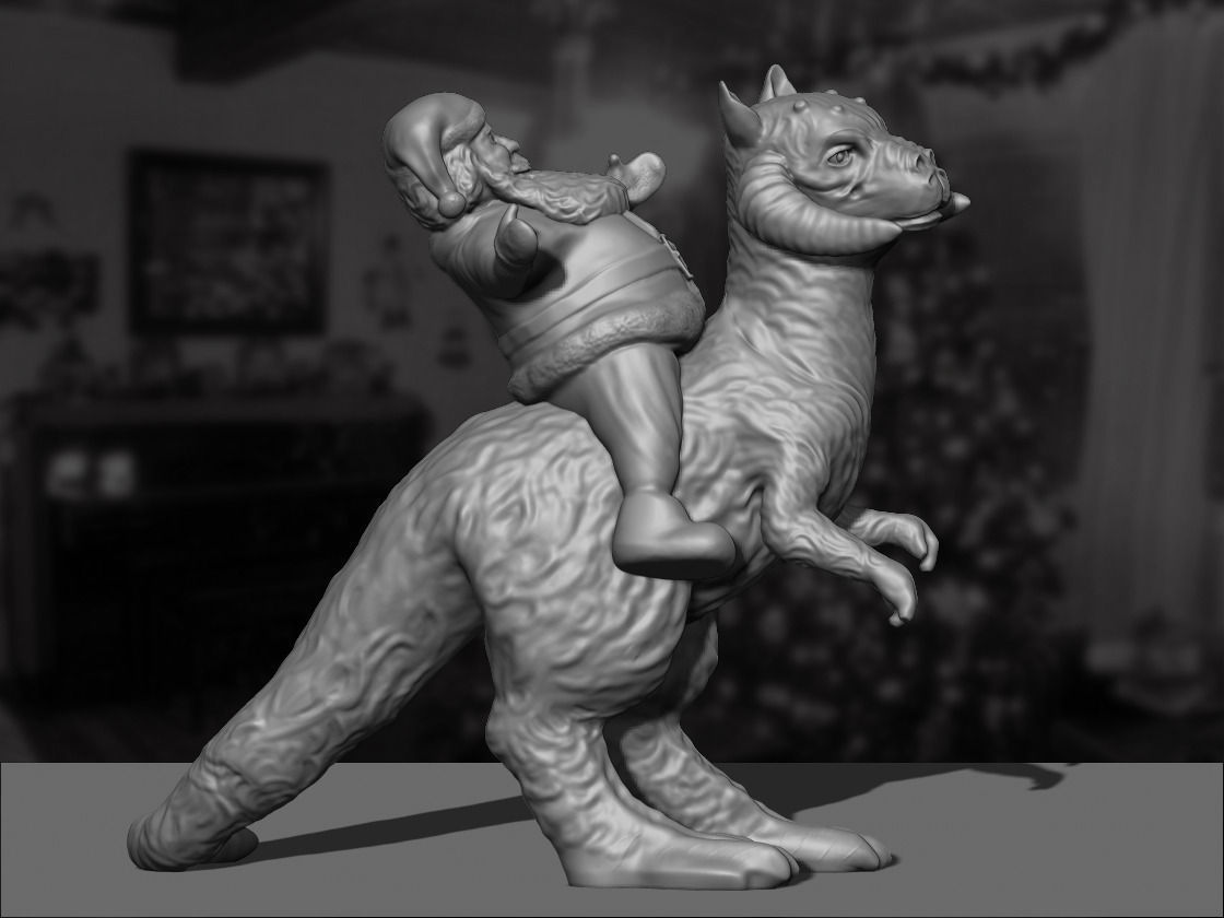 Santa on Tautanus for 3D print Free 3D print model_3