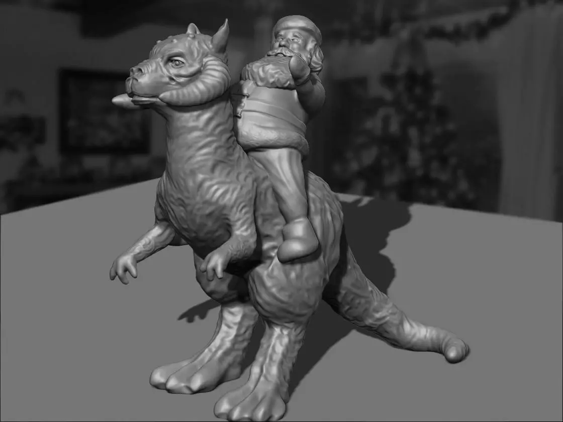 Santa on Tautanus for 3D print Free 3D print model_0