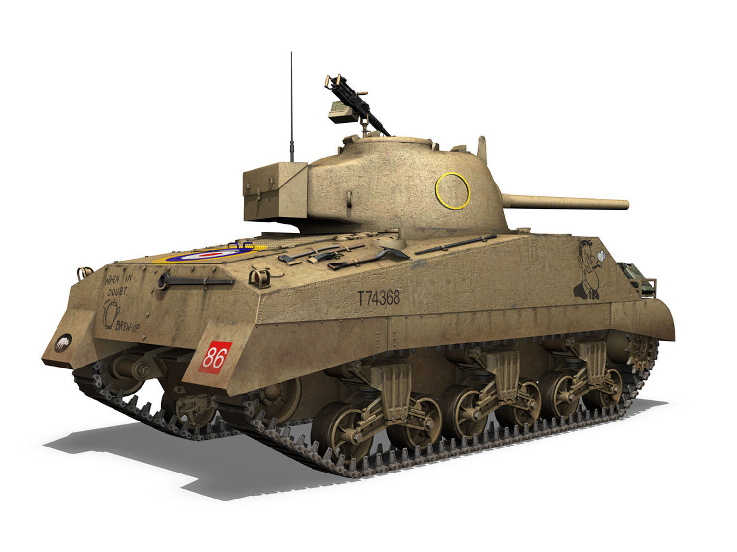 M4 Sherman MK III - Early Production 3D model_4