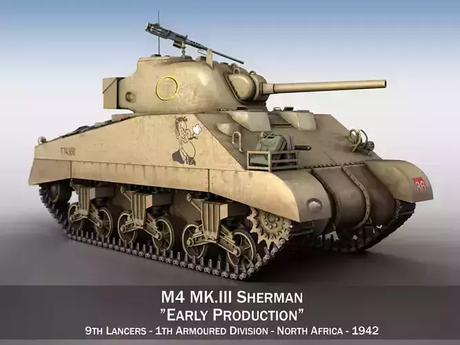 M4 Sherman MK III - Early Production 3D model M4 Sherman MK III - Early Production 3D model